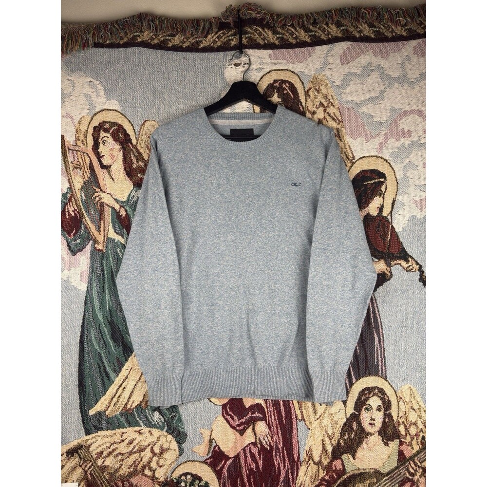O'Neill Sweater Men's Size M Blue Vtg Y2K 100% Cotton Crew Neck Surf Beach